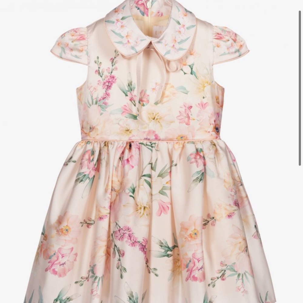 PINK FLORAL SATIN DRESS